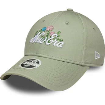 Petten gebogen groen verstelbaar 9FORTY Beaded van New Era
