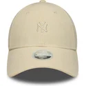 petten-gebogen-beige-verstelbaar-9forty-mini-cord-van-new-york-yankees-mlb-van-new-era