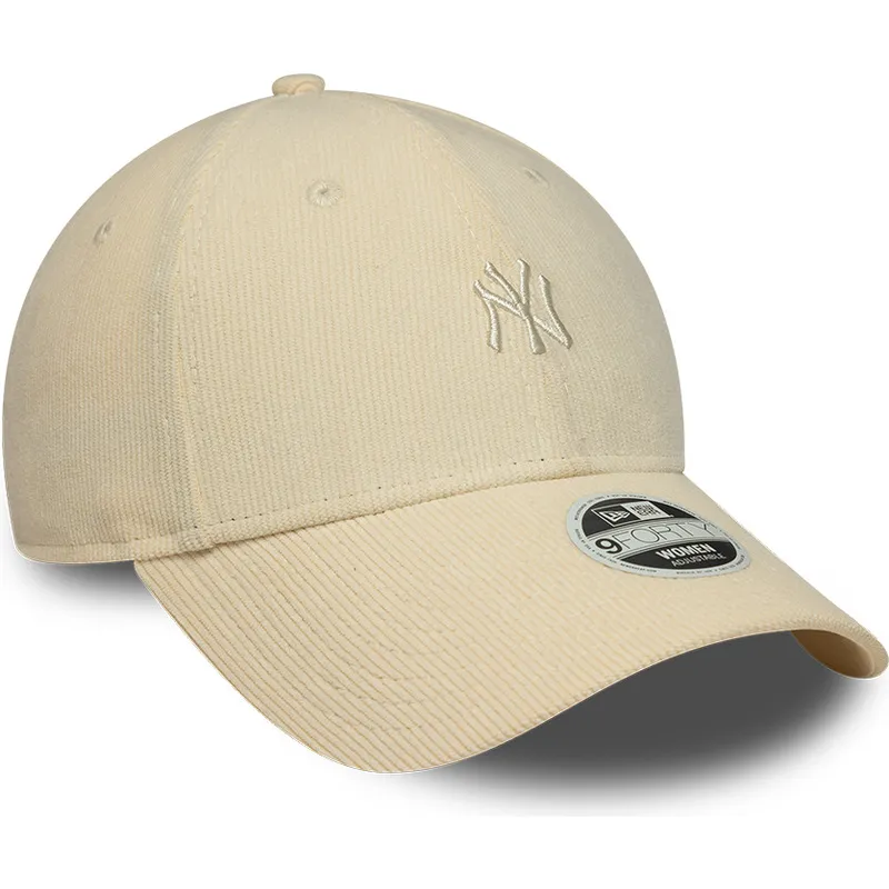 petten-gebogen-beige-verstelbaar-9forty-mini-cord-van-new-york-yankees-mlb-van-new-era