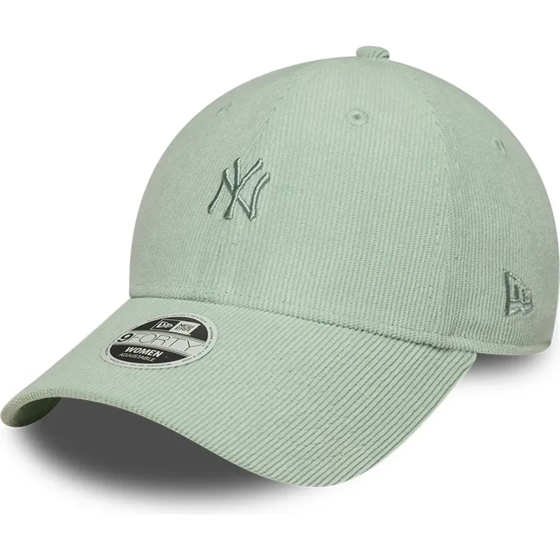 petten-gebogen-groen-verstelbaar-9forty-mini-cord-van-new-york-yankees-mlb-van-new-era