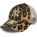 petten-gebogen-luipaard-snapback-9forty-m-crown-a-frame-leopard-van-new-york-yankees-mlb-van-new-era