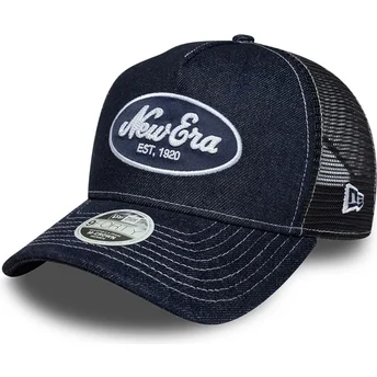 Petten gebogen marineblauw snapback 9FORTY M-Crown A Frame van New Era