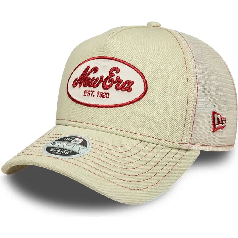 petten-gebogen-beige-snapback-9forty-m-crown-a-frame-van-new-era