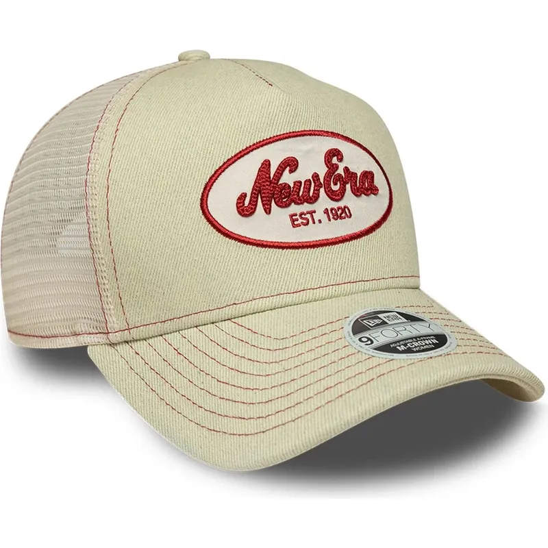petten-gebogen-beige-snapback-9forty-m-crown-a-frame-van-new-era