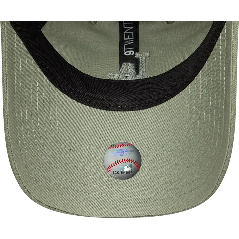 petten-gebogen-groen-verstelbaar-9twenty-midi-linen-van-los-angeles-dodgers-mlb-van-new-era