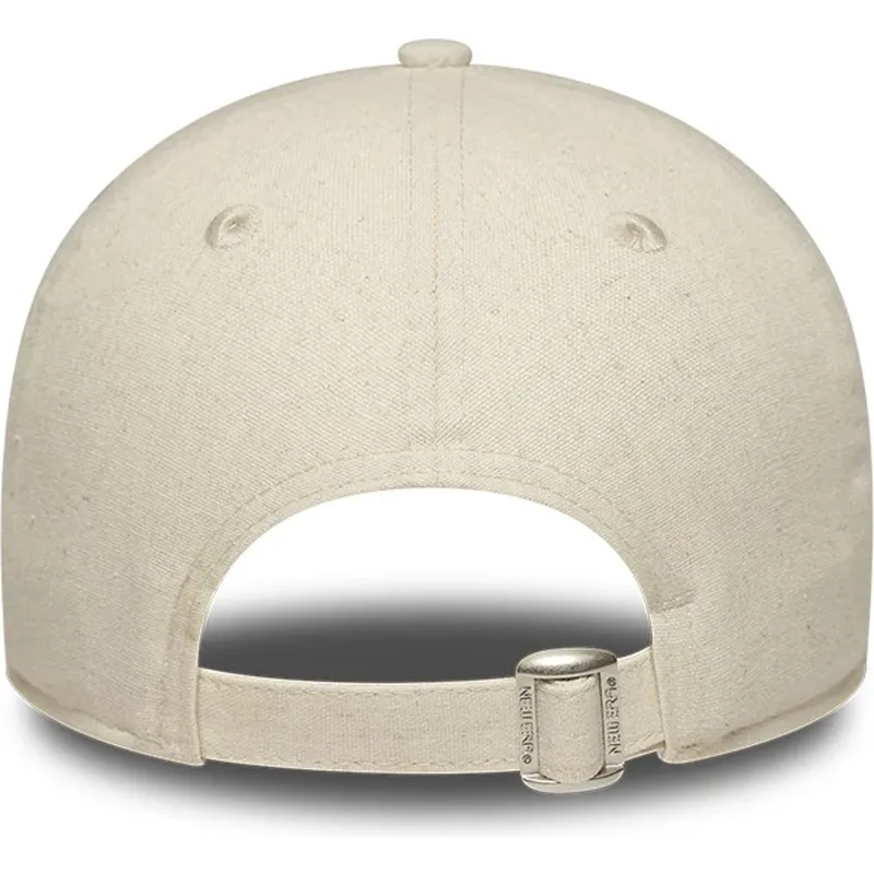 petten-gebogen-beige-verstelbaar-9twenty-midi-linen-van-new-york-yankees-mlb-van-new-era