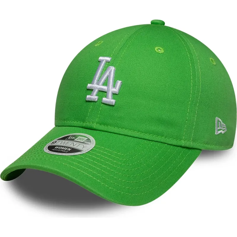petten-gebogen-groen-verstelbaar-9twenty-league-essential-midi-van-los-angeles-dodgers-mlb-van-new-era