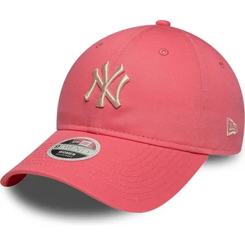 Petten gebogen roze verstelbaar 9TWENTY League Essential Midi van New York Yankees MLB van New Era