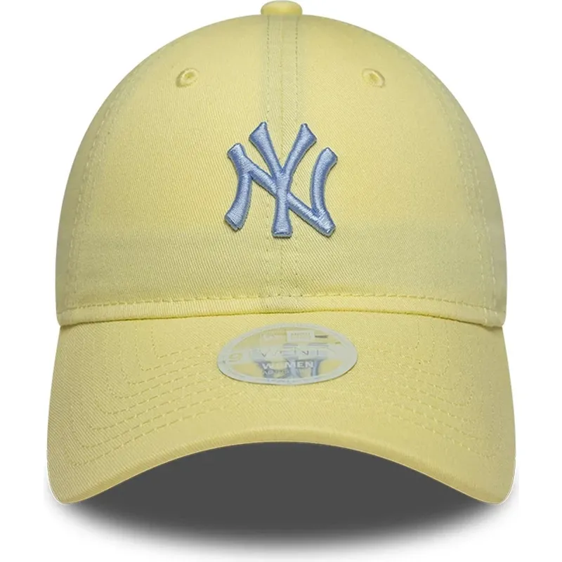 petten-gebogen-geel-verstelbaar-9twenty-league-essential-midi-van-new-york-yankees-mlb-van-new-era