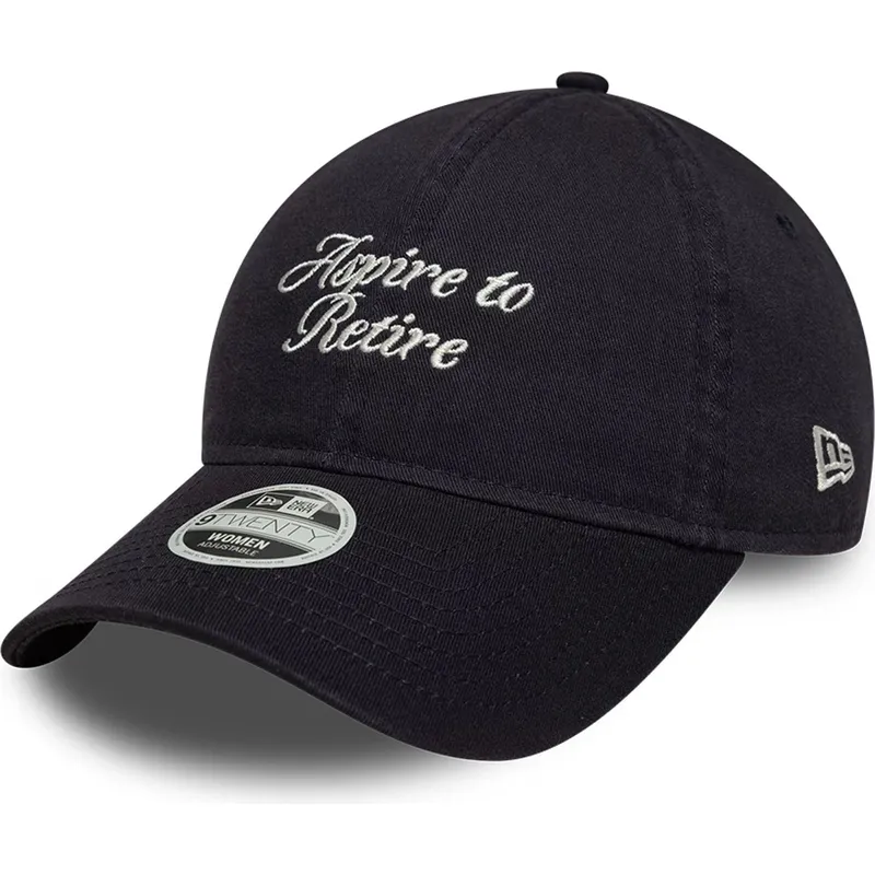 petten-gebogen-marineblauw-verstelbaar-9twenty-aspire-to-retire-slogan-van-new-era