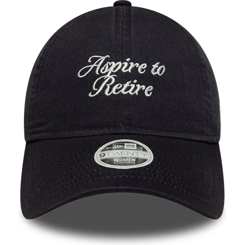petten-gebogen-marineblauw-verstelbaar-9twenty-aspire-to-retire-slogan-van-new-era