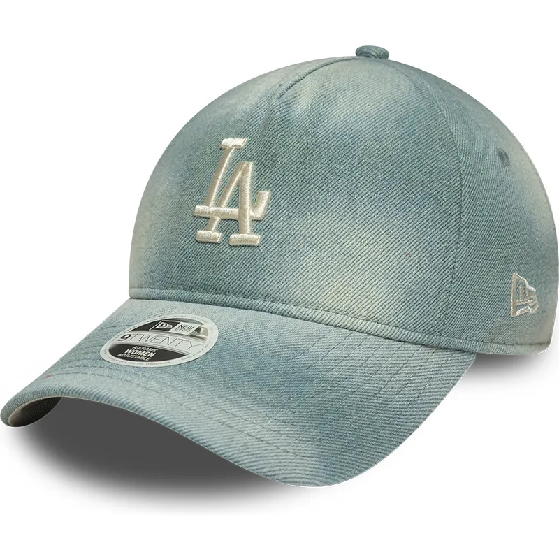 petten-gebogen-blauw-verstelbaar-9twenty-a-frame-denim-van-los-angeles-dodgers-mlb-van-new-era