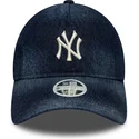 petten-gebogen-marineblauw-verstelbaar-9twenty-a-frame-denim-van-new-york-yankees-mlb-van-new-era