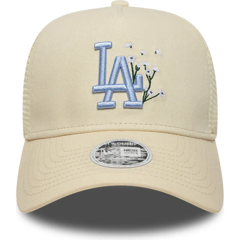 petten-gebogen-beige-snapback-9forty-a-frame-floral-van-los-angeles-dodgers-mlb-van-new-era