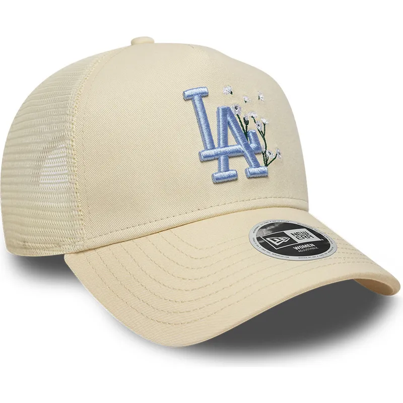 petten-gebogen-beige-snapback-9forty-a-frame-floral-van-los-angeles-dodgers-mlb-van-new-era