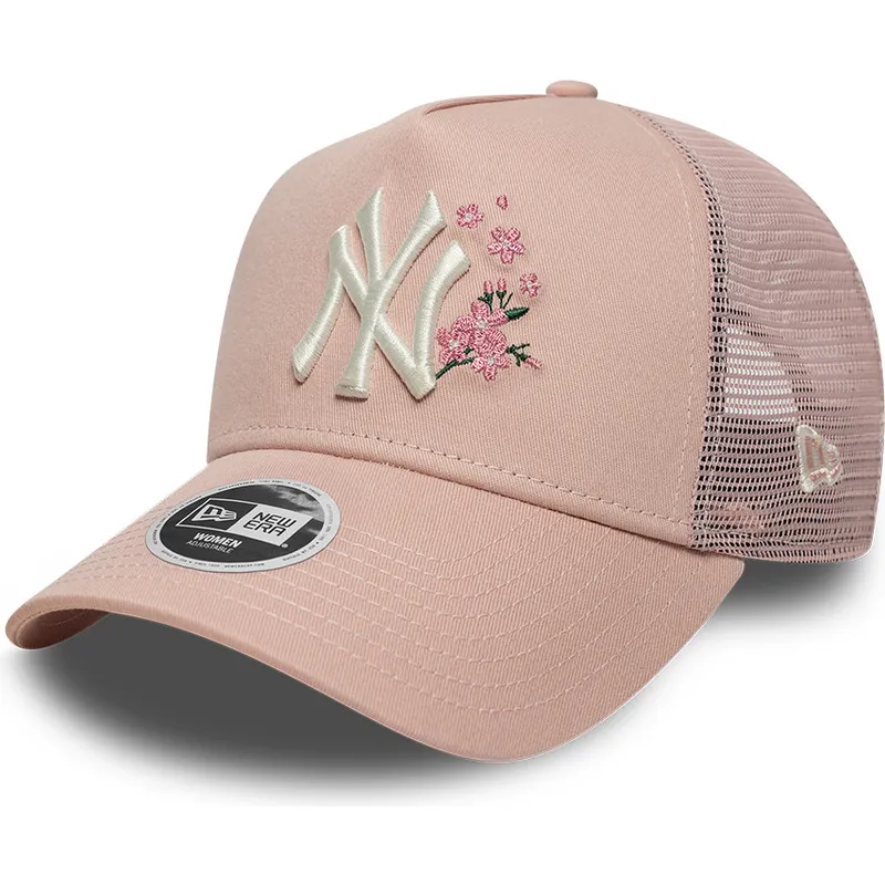 petten-gebogen-roze-snapback-9forty-a-frame-floral-van-new-york-yankees-mlb-van-new-era