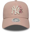 petten-gebogen-roze-snapback-9forty-a-frame-floral-van-new-york-yankees-mlb-van-new-era