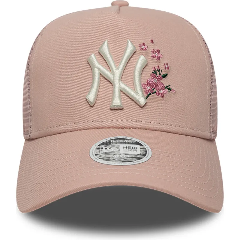 petten-gebogen-roze-snapback-9forty-a-frame-floral-van-new-york-yankees-mlb-van-new-era