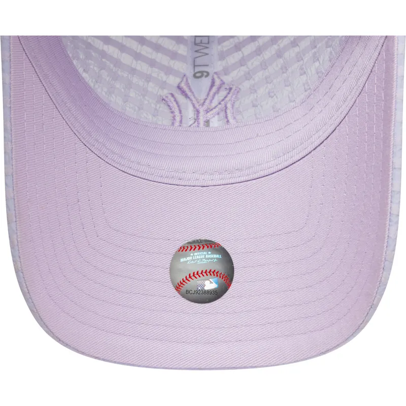 petten-gebogen-paars-verstelbaar-9twenty-seersucker-van-new-york-yankees-mlb-van-new-era