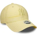 petten-gebogen-geel-verstelbaar-9twenty-seersucker-van-new-york-yankees-mlb-van-new-era