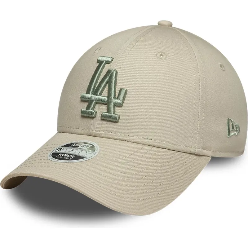 petten-gebogen-beige-verstelbaar-9forty-league-essential-van-los-angeles-dodgers-mlb-van-new-era