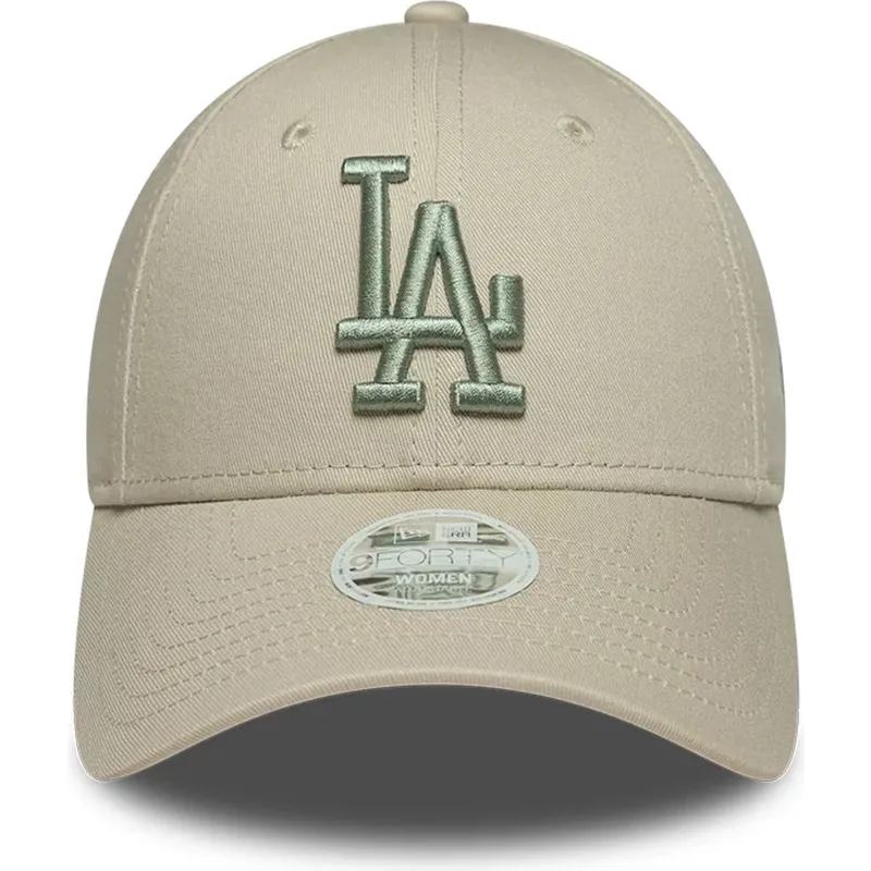 petten-gebogen-beige-verstelbaar-9forty-league-essential-van-los-angeles-dodgers-mlb-van-new-era