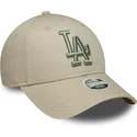 petten-gebogen-beige-verstelbaar-9forty-league-essential-van-los-angeles-dodgers-mlb-van-new-era