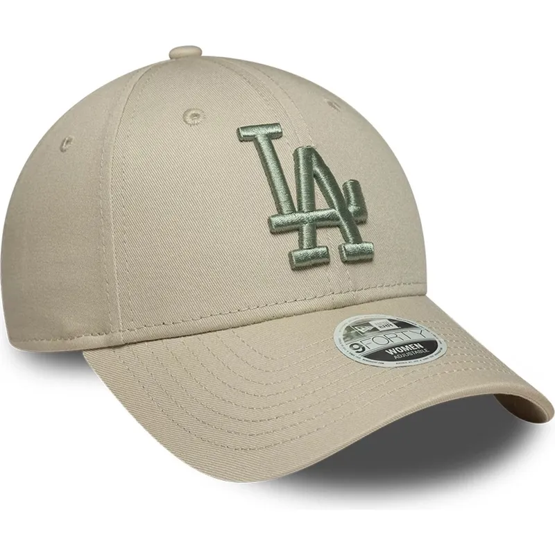 petten-gebogen-beige-verstelbaar-9forty-league-essential-van-los-angeles-dodgers-mlb-van-new-era