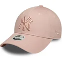 petten-gebogen-roze-verstelbaar-9forty-league-essential-van-new-york-yankees-mlb-van-new-era