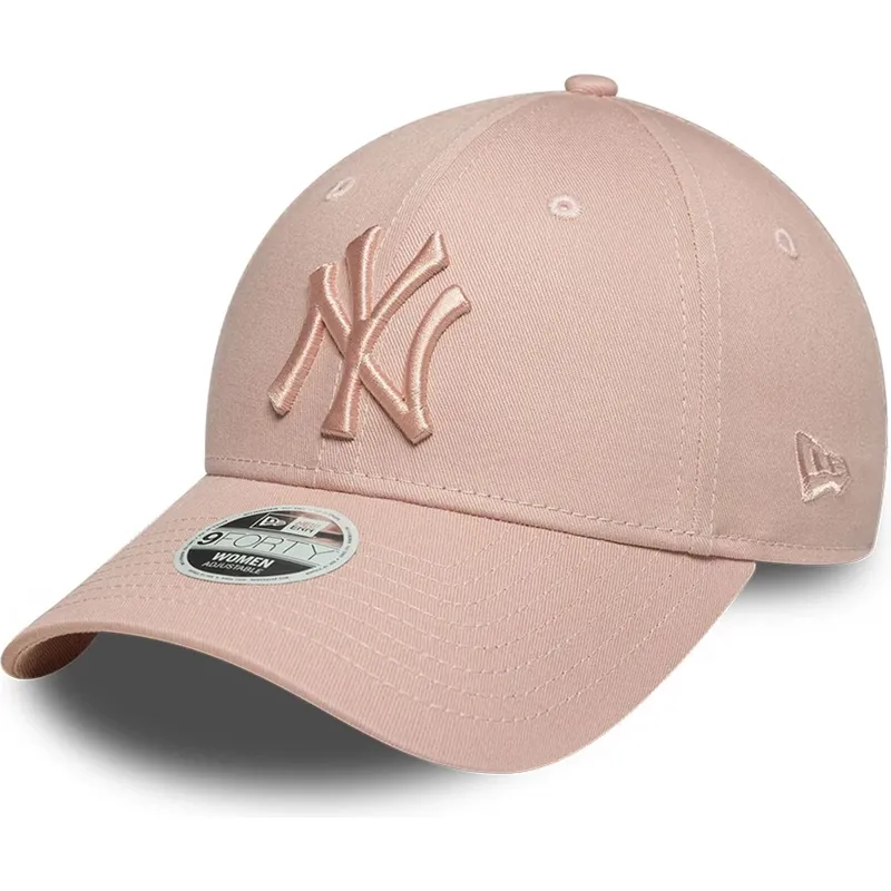 petten-gebogen-roze-verstelbaar-9forty-league-essential-van-new-york-yankees-mlb-van-new-era