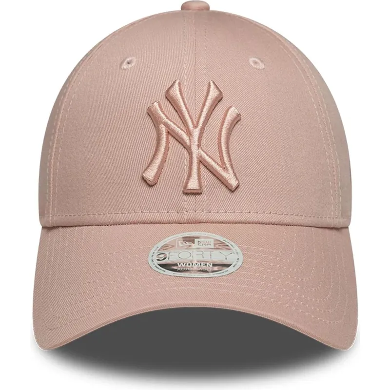 petten-gebogen-roze-verstelbaar-9forty-league-essential-van-new-york-yankees-mlb-van-new-era