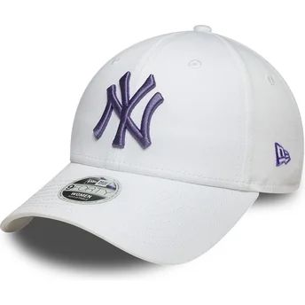 Petten gebogen wit verstelbaar 9FORTY League Essential van New York Yankees MLB van New Era
