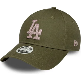 Petten gebogen groen verstelbaar 9FORTY Metallic van Los Angeles Dodgers MLB van New Era
