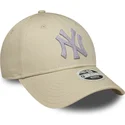 petten-gebogen-beige-verstelbaar-9forty-metallic-van-new-york-yankees-mlb-van-new-era