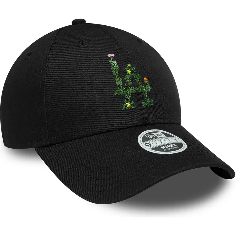 petten-gebogen-zwart-verstelbaar-9forty-floral-infill-van-los-angeles-dodgers-mlb-van-new-era