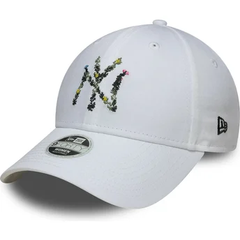 Petten gebogen wit verstelbaar 9FORTY Floral Infill van New York Yankees MLB van New Era