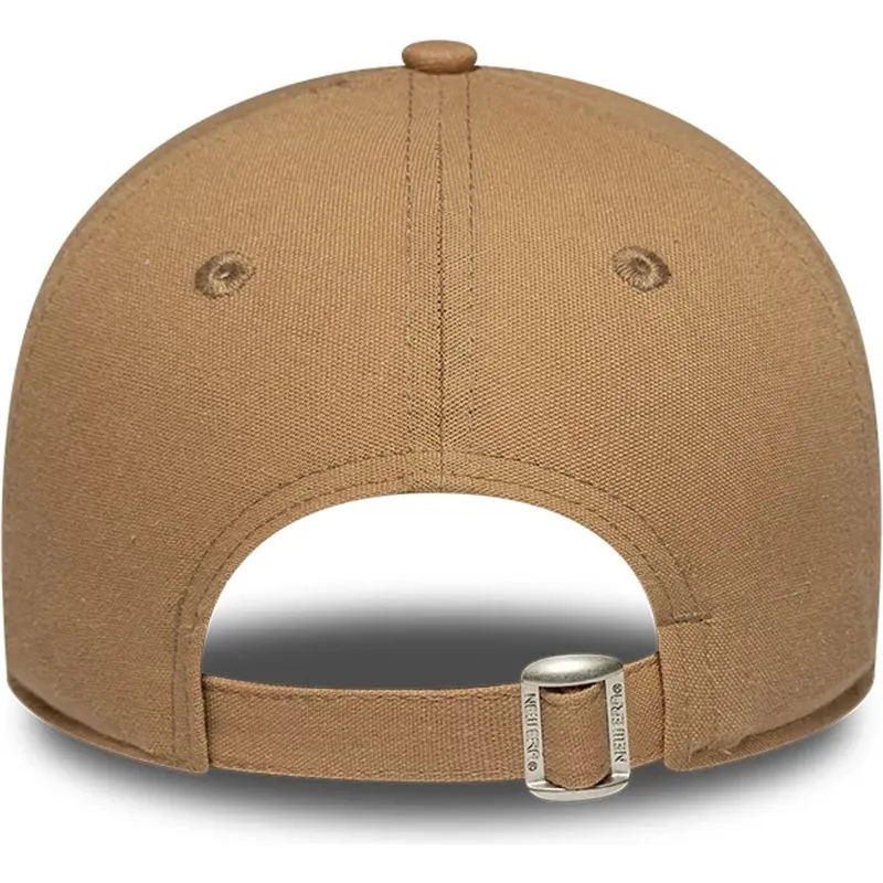 petten-gebogen-bruin-verstelbaar-9forty-linen-van-los-angeles-dodgers-mlb-van-new-era