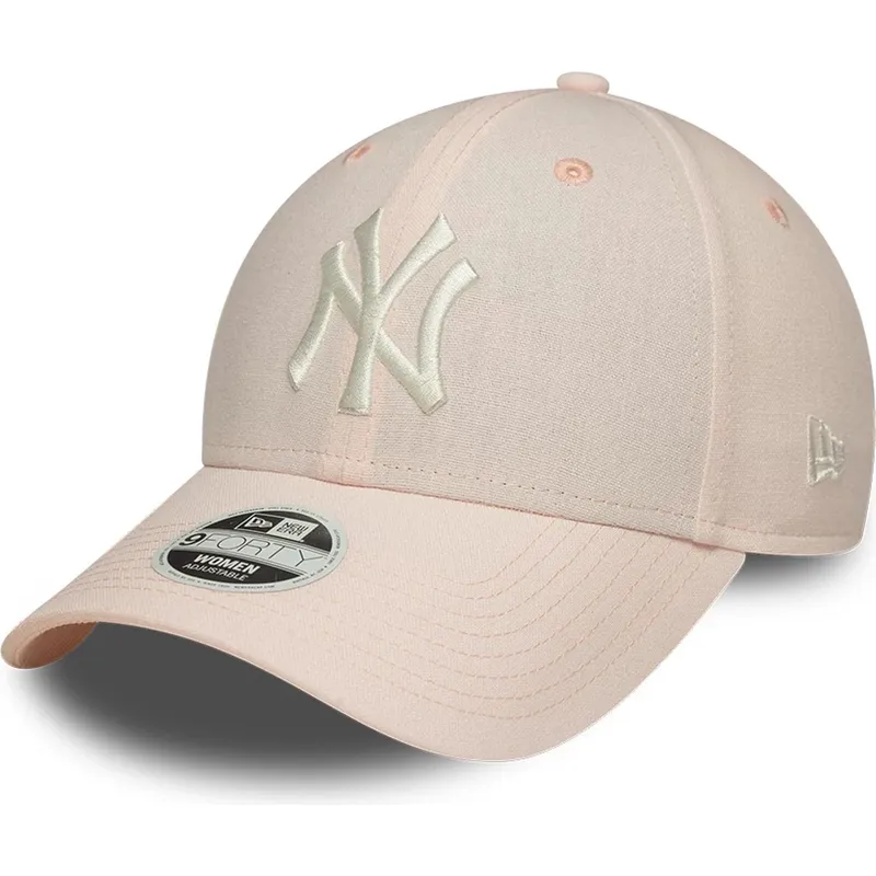 petten-gebogen-roze-verstelbaar-9forty-linen-van-new-york-yankees-mlb-van-new-era