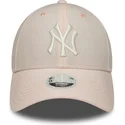 petten-gebogen-roze-verstelbaar-9forty-linen-van-new-york-yankees-mlb-van-new-era