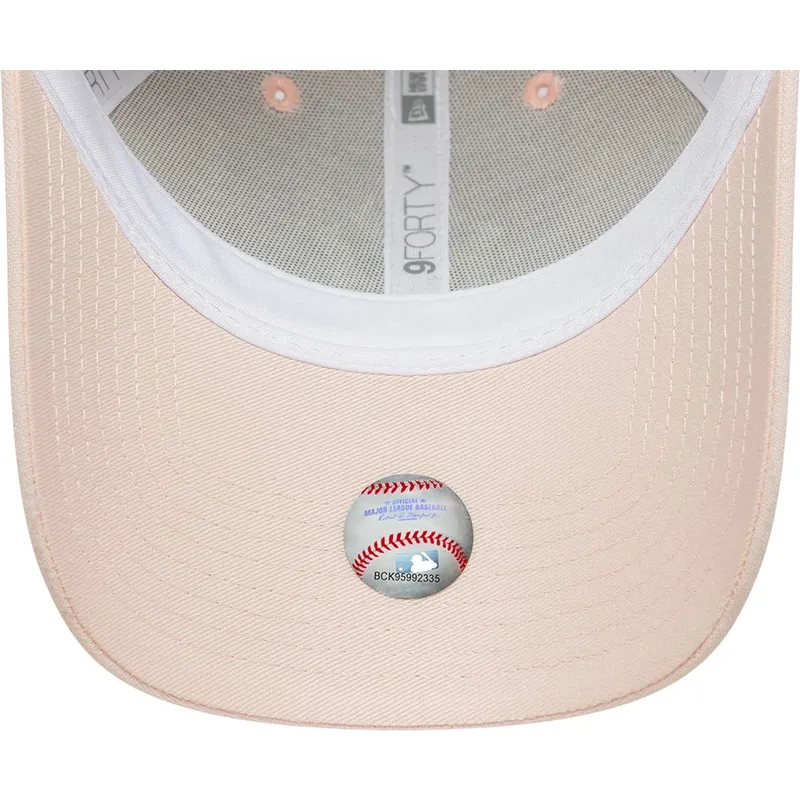 petten-gebogen-roze-verstelbaar-9forty-linen-van-new-york-yankees-mlb-van-new-era