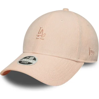 Petten gebogen roze verstelbaar 9FORTY Mini Cord van Los Angeles Dodgers MLB van New Era