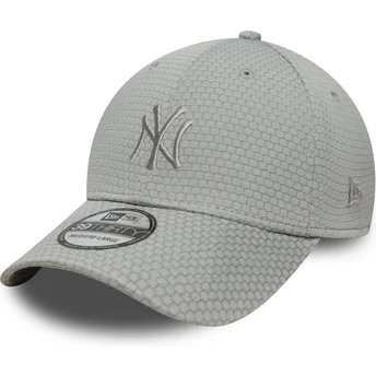 Petten gebogen grijs fitted 39THIRTY Stretch Mesh van New York Yankees MLB van New Era