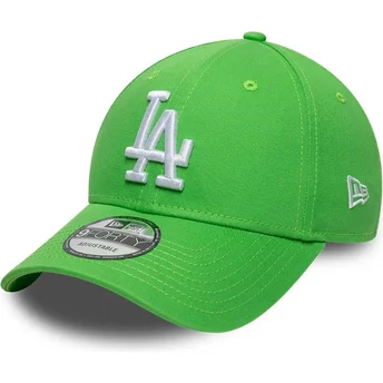 Petten gebogen groen verstelbaar 9FORTY League Essential van Los Angeles Dodgers MLB van New Era