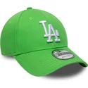 petten-gebogen-groen-verstelbaar-9forty-league-essential-van-los-angeles-dodgers-mlb-van-new-era