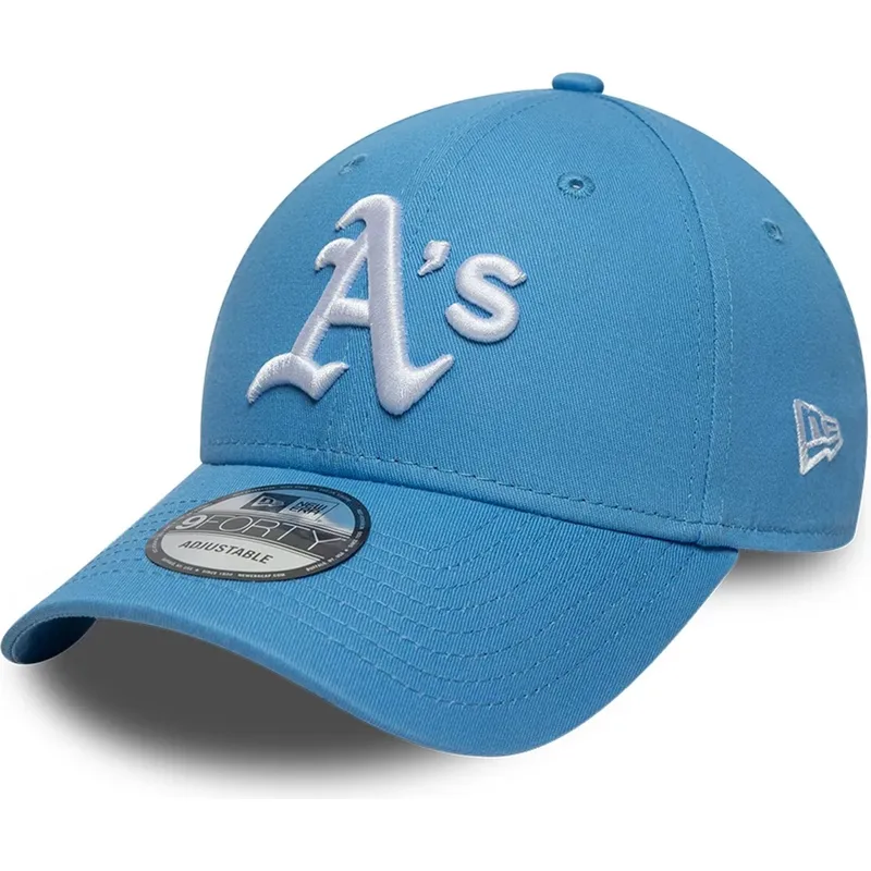 petten-gebogen-blauw-verstelbaar-9forty-league-essential-van-oakland-athletics-mlb-van-new-era