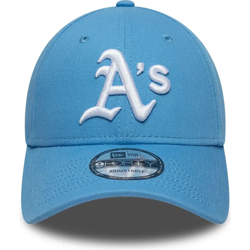 petten-gebogen-blauw-verstelbaar-9forty-league-essential-van-oakland-athletics-mlb-van-new-era