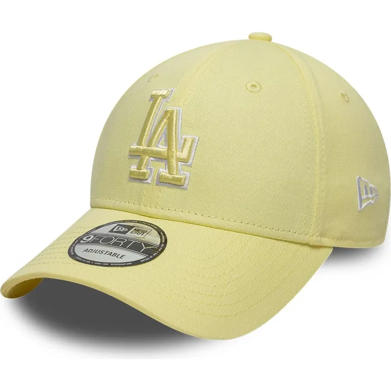 petten-gebogen-geel-verstelbaar-9forty-team-outline-van-los-angeles-dodgers-mlb-van-new-era