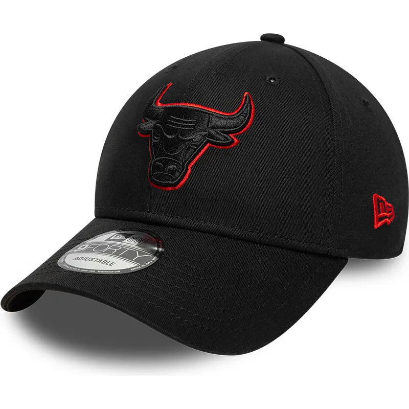 petten-gebogen-zwart-verstelbaar-9forty-team-outline-van-chicago-bulls-nba-van-new-era