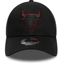 petten-gebogen-zwart-verstelbaar-9forty-team-outline-van-chicago-bulls-nba-van-new-era