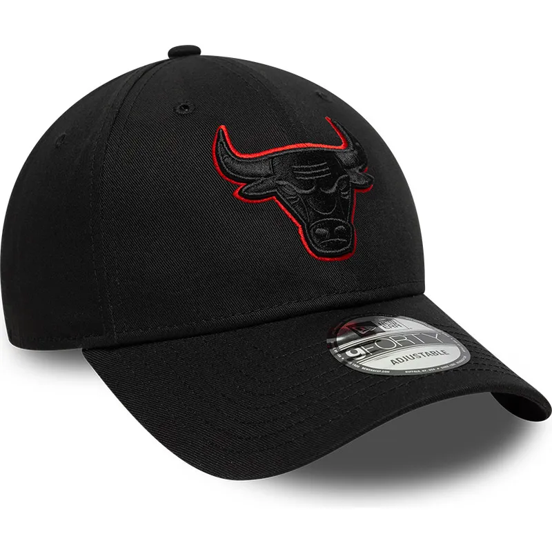 petten-gebogen-zwart-verstelbaar-9forty-team-outline-van-chicago-bulls-nba-van-new-era